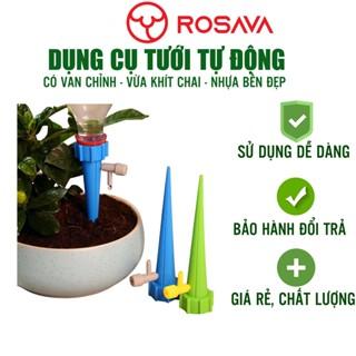 Dụng cụ tưới cây tự động nhỏ giọt gắn chai nhựa có van chỉnh lượng nước thông minh cho chậu cây cảnh và rau sạch ROSAVA