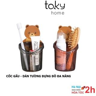 Cốc Gấu Dán Tường Để Bàn Chải - Kem Đánh Răng Dành Cho Bé, Sản Phẩm Tiện Dụng và Không Khoan Đục Tường. TakyHome 4060