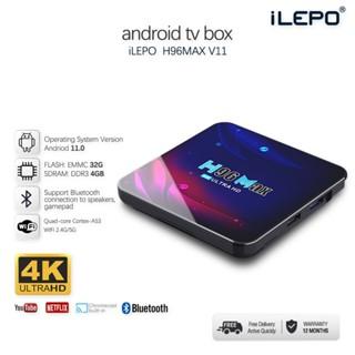 Android tv box Rom 32G Ram 4G Bluetooth 4.0wifi kép android 11.0mới nhất độ phân giải 4K bảo hành 1 năm H96MAXV11 tv box