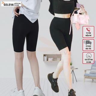 Quần legging đùi lửng ngố nữ vải cotton co giãn ôm bó Geleva GE661