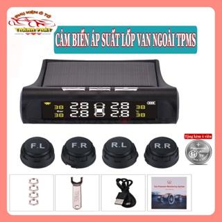 [TẶNG 4VIÊN PIN]Cảm biến áp suất lốp van ngoài ô tô xe hơi, Pin năng lượng mặt trời, Màn hình hiển thị LCD