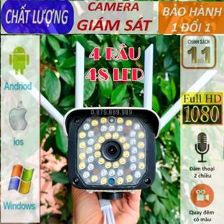 Camera yoosee ngoài trời thân xoay 4 râu 48led, đàm thoại 2 chiều, chịu nắng mưa, có màu ban đêm