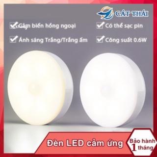 [Đèn ngủ cảm ứng] Đèn LED tròn cảm ứng, tự động tắt thông minh sạc pin cao cấp gắn tủ quần áo/hành lang/phòng ngủ