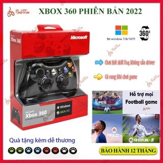 Tay Cầm Chơi Game PC Microsoft XBOX 360 2022 Full Box Có Rung, Tay Cầm Chơi Game Fo4 Có Dây Dành PC, Laptop Full Skill