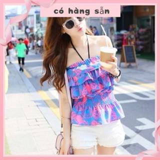 áo len hở vai  áo len hở vai tay dài Áo Kiểu Chiffon Trễ Vai Một Bên Vai Phối Bèo In Họa Tiết Hoa Xinh Xắn Thời Trang Cho Nữ