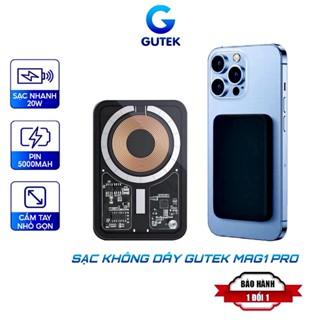 Sạc Dự Phòng Không Dây Sạc Nhanh Pin 5000mah Mini Trong Suốt Cho Điện Thoại – Gutek Mag1 Pro