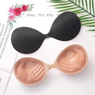 Áo dán silicon nâng ngực chống nước siêu dính LOẠI 1 - Áo bra dán tạo khe cài trước đệm dày đi biển màu da màu đen