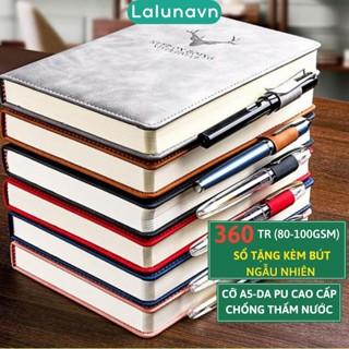 Sổ tay ghi chép 100Gsm bìa Da PU A5 360 trang- Ko kèm bút mẫu hươu Lalunavn làm quà tặng sang trọng - B20