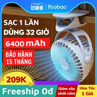 Quạt tích điện Yoobao F04 6400mAh chính hãng, quạt mini chạy 32 giờ liên tục - Bảo hành 15 tháng