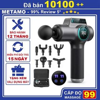 Máy massage cầm tay METAMO 8 đầu 99 cấp độ trị đau nhức toàn thân hiệu quả, súng massage kèm 8 đầu mát xa chuyên sâu