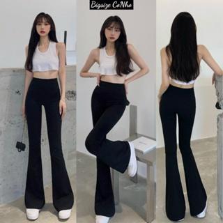 Quần ống loe legging nữ bigsize lưng cạp cao gen bụng chất co dãn 4 chiều tôn dáng chân dài QOL