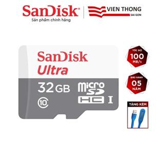 [Mã BMLTM50 giảm đến 50K] Thẻ nhớ microSDHC SanDisk Ultra 32GB upto 100MB/S 533x kèm đèn LED USB