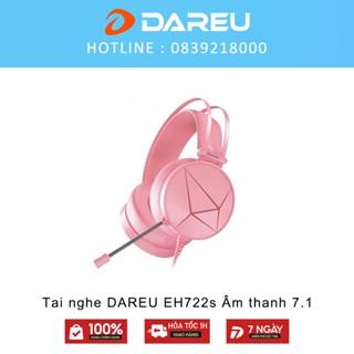 Tai nghe DAREU EH722s Âm thanh 7.1 - Đèn led RGB đổi màu  - Tai nghe màu hồng cực đẹp - Chính hãng - Bảo hành 12 tháng