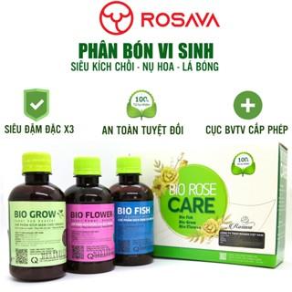 Combo phân bón lá hữu cơ vi sinh kích mầm chồi ra hoa Rosava cho hoa hồng, cây cảnh, hoa giấy, sen đá, lan