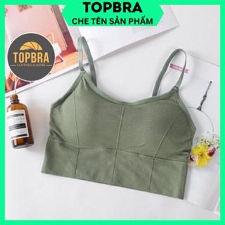 [Che Tên] Áo Bra Nữ Len Gân Tăm Chất Đẹp 2 Dây Hở Lưng TOPBRA