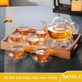 Bộ ấm trà thủy tinh chịu nhiệt - 600ml - BAT02C