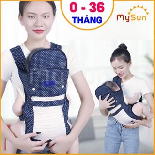 Đai địu 🌸FREESHIP🌸 vải em bé ngồi 4 tư thế cho bé sơ sinh, trẻ em 36 tháng tuổi ngồi xe máy có đỡ cổ chống gù - MYSUN