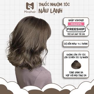 Thuốc Nhuộm Tóc Màu Nâu Lạnh - Lên Từ Nền Đen Không Tẩy | Minzihair HCM