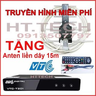 đầu thu truyền hình số mặt đất DVB T2 VTC T201 tăng anten kèm dây 15m