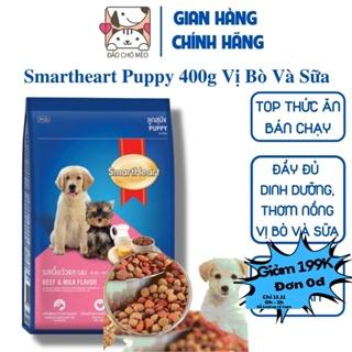 Thức ăn cho chó Smartheart chó con dạng hạt Puppy 400g Vị Bò Và Sữa - Đảo Chó Mèo