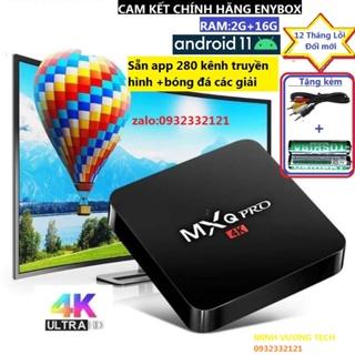 Android TV box  MXQ PRO 4K Android:11. Đã cài sãn xem truyền hình trên 280 kênh YouTube VV Tặng pin+dây av