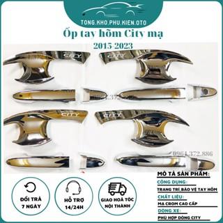 Bộ ốp tay nắm, hõm cửa xe Honda City 2015-2020, 2021 2022 mạ crom cao cấp