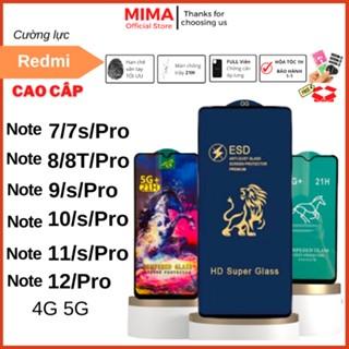 Kính cường lực Xiaomi Redmi Note 7 7s 7 Pro 8 Pro 9 9s 10 10s 11 11s 12 Pro Promax Full màn chống xước tặng bộ dán [OG]