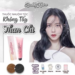 Thuốc nhuộm tóc màu THAN CHÌ, ĐEN ÁNH KHÓI thuốc nhuộm tóc không cần tẩy, kem nhuộm tóc tại nhà Buddyhairs tặng kèm