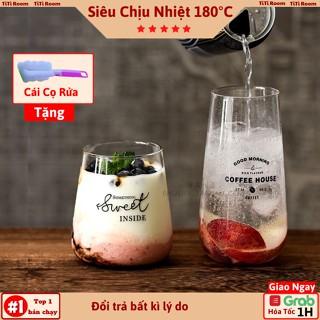 Ly thủy tinh dễ thương uống sinh tố Sweet phong cách Hàn Quốc, Cốc thủy tinh cao cấp chịu nhiệt trong suốt TiTi Room