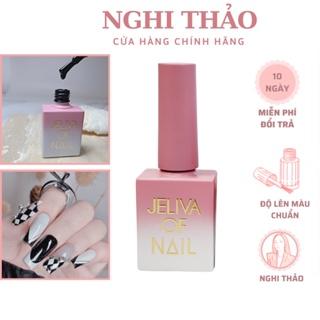 Nước sơn móng tay gel Jeliva, sơn trắng sữa - đen trắng nước gạo