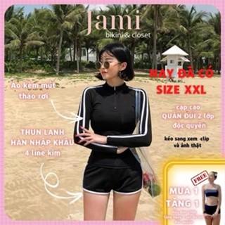 Đồ bơi tay dài kín đáo Thun Lạnh Hàn Nhập Cao Cấp bikini kín đáo quần bơi đùi 2 lớp - JAMI -  ATD 4.1