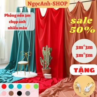 Phông nền 3m chụp ảnh vải trơn chụp Lookbook hoặc livestream khổ lớn (Tặng 4 móc treo)