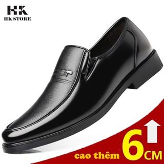 Giày tây nam tăng chiều cao 6cm da bò cao cấp da mềm mại, êm chân dễ đi lại bảo hành 12 tháng (dd01)