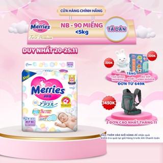 Tã/bỉm dán Merries size NB 90 miếng (Cho bé dưới 5kg)