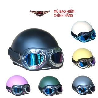 Mũ bảo hiểm nữa đầu nón bảo hiểm 1/2 NTMAX kèm kính phi công hoặc kính uv400 +Tặng kèm lưỡi trai