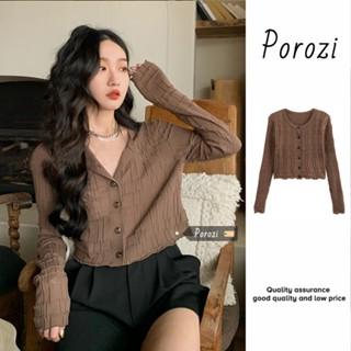 Áo khoác cardigan POROZI mỏng nhẹ tay dài chống nắng phong cách Hàn Quốc thời trang cho nữ