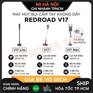 Máy hút bụi không dây cầm tay Redroad V17 - Lực hút vô địch - Chổi lăn kép- Bảo hành 2 năm