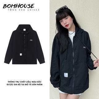 Áo Khoác Nỉ Hoodie Zip Trơn 3 Màu BOM HOUSE Nam Nữ Ulzzang Unisex