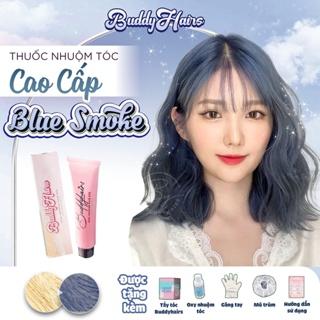 Thuốc nhuộm tóc màu BLUE SMOKE, XANH KHÓI thuốc nhuộm tóc cao cấp, kem nhuộm tóc tại nhà Buddyhairs tặng kèm dụng cụ