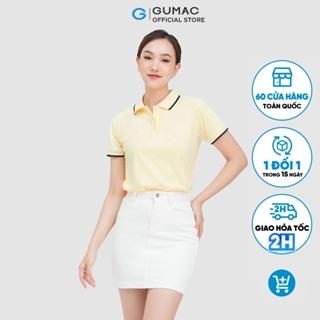 Áo thun polo nữ thời trang GUMAC có cổ đẹp thiết kế trơn cơ bản ATC04011