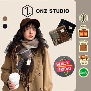[HÀNG CÓ SẴN] Khăn quàng cổ ONZ vintage - Khăn choàng cổ len nam nữ Self Service kẻ caro ulzzang Hàn Quốc KCR01