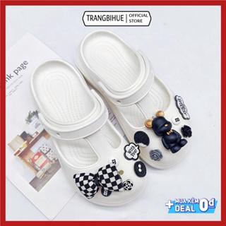 [ Tặng sticker y như ảnh ] Dép cross Sandal Đế Dày Siêu Nhẹ, Tặng kèm bộ hình gắn Kaws 3D [ SỤC KHOÉT] TRANGBIHUE