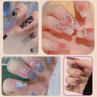Móng tay giả đính đá 24 móng giả gắn nơ sang trọng kèm keo
