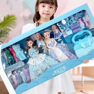 Búp bê tóc mây, đồ chơi búp bê elsa, đồ chơi búp bê thay váy cho bé gái