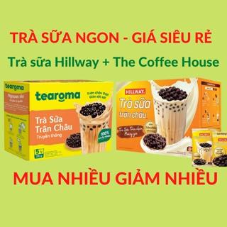 Trà sữa trân châu Hillway + Trà sữ Tearoma  Hộp 5 gói + Gói trân châu kèm theo