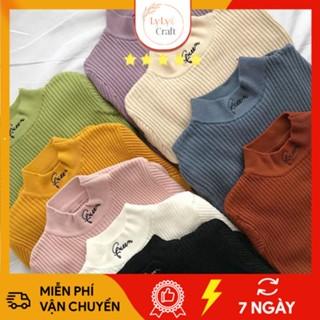 Áo Len Tăm Cổ Lọ, Áo Len Cao Cổ Giữ Nhiệt Nhiều Màu Cho Nữ Hàng Quảng Châu Loại 1 Len Mềm Pha Lông Mịn