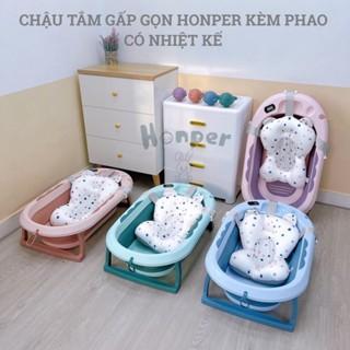 Chậu tắm gấp gọn cao cấp honper kèm nhiệt kế, phao cho bé