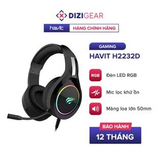 Tai Nghe Gaming Headphone HAVIT H2232D, Driver 50mm, Đèn Led RGB, Mic Khử Nhiễu - Chính Hãng BH 12 Tháng Dizigear