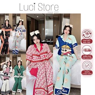 [BIGSIZE TRÊN 65KG] Đồ bộ mặc nhà Pijama dài cộc LỤA MANGO siêu mát - BẦU BÍ SAU SINH BON CHEN THOẢI MÁI