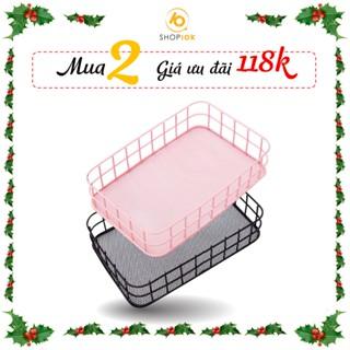 Giỏ sắt đựng mỹ phẩm, giỏ đựng đồ dạng lưới đa năng để bàn (Cái) - SP004409